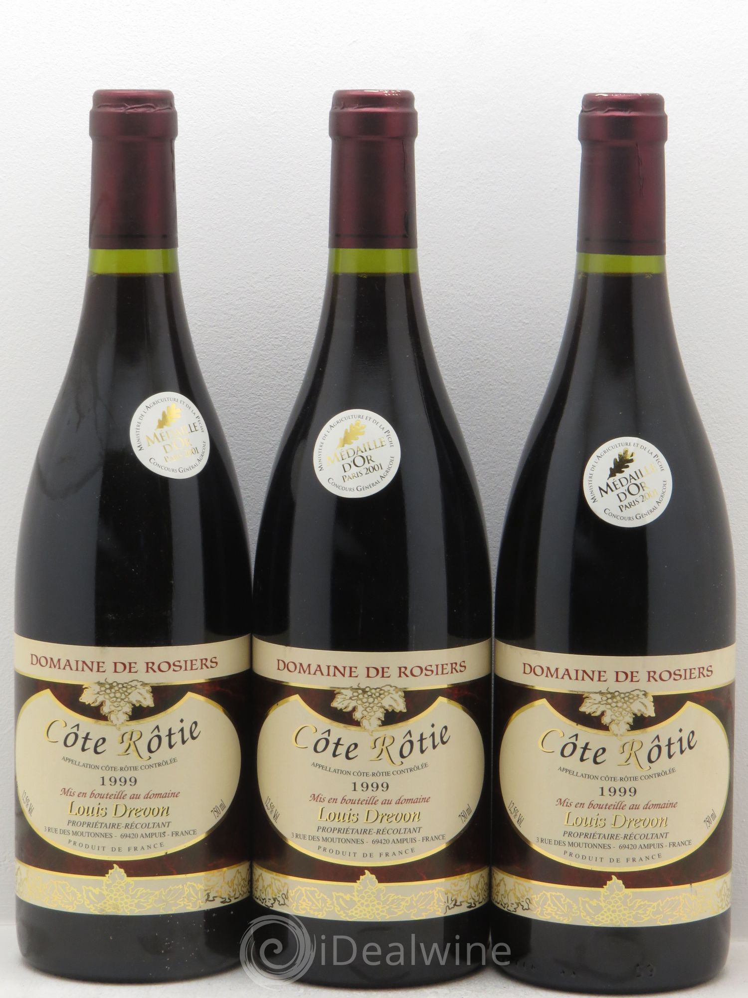 Côte-Rôtie Domaine des Rosiers (sans prix de réserve) 1999 - Posten von 3 Flaschen - 0