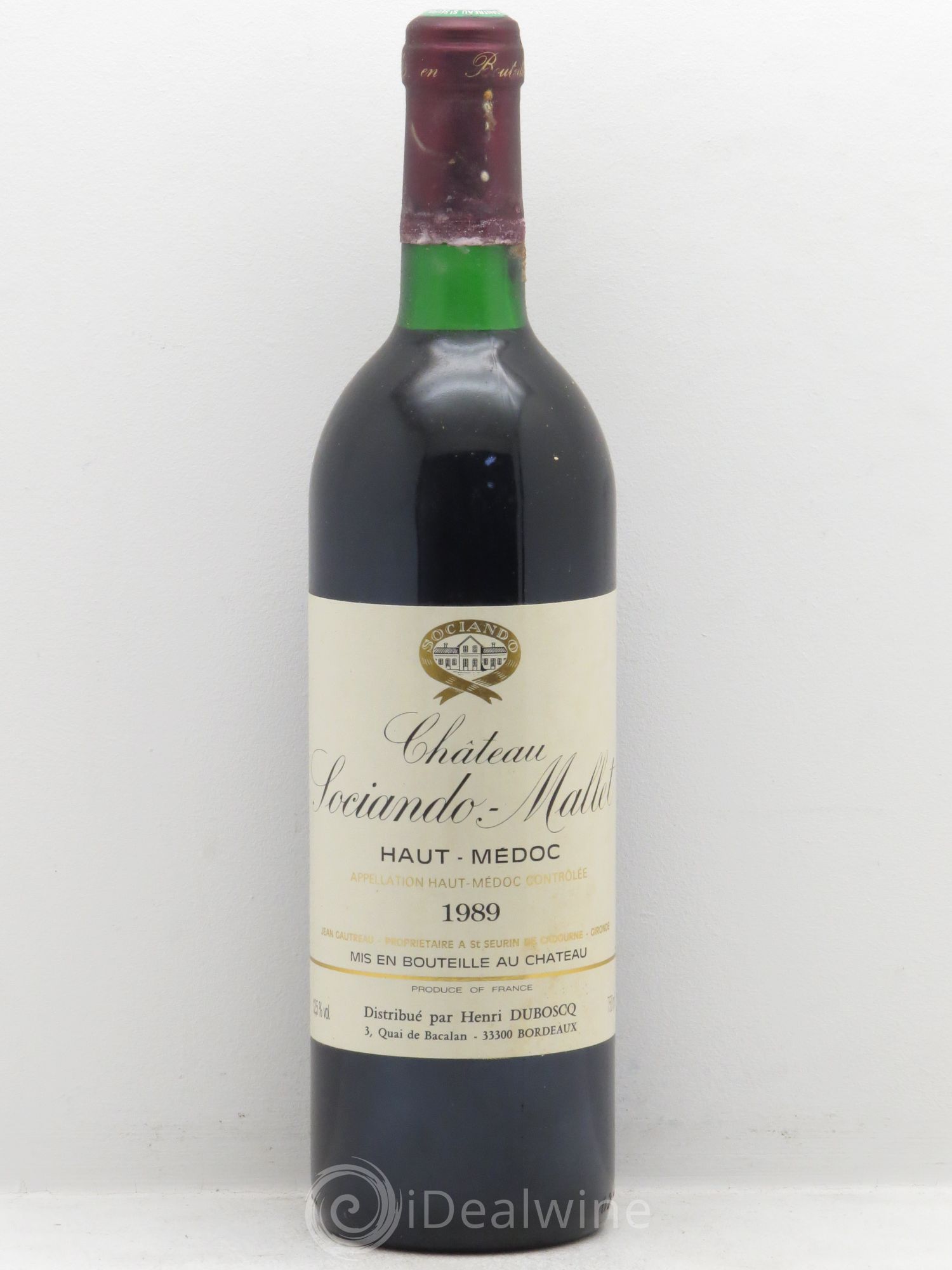 Château Sociando Mallet 1989 - Lot de 12 bouteilles - 0