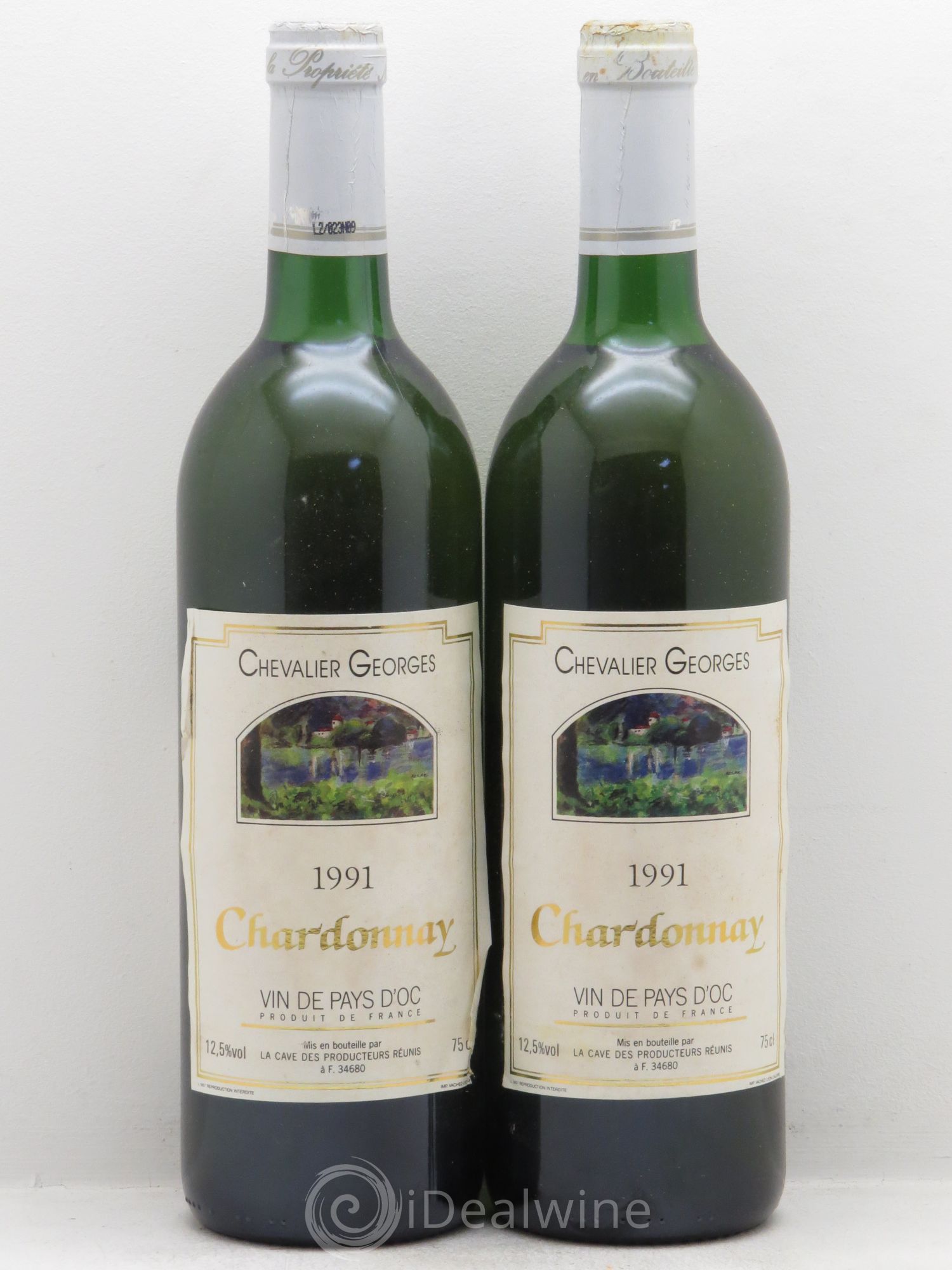 Divers Chardonnay Vin de Pays d'Oc Chevalier Georges (sans prix de réserve) 1991 - Posten von 2 Flaschen - 0