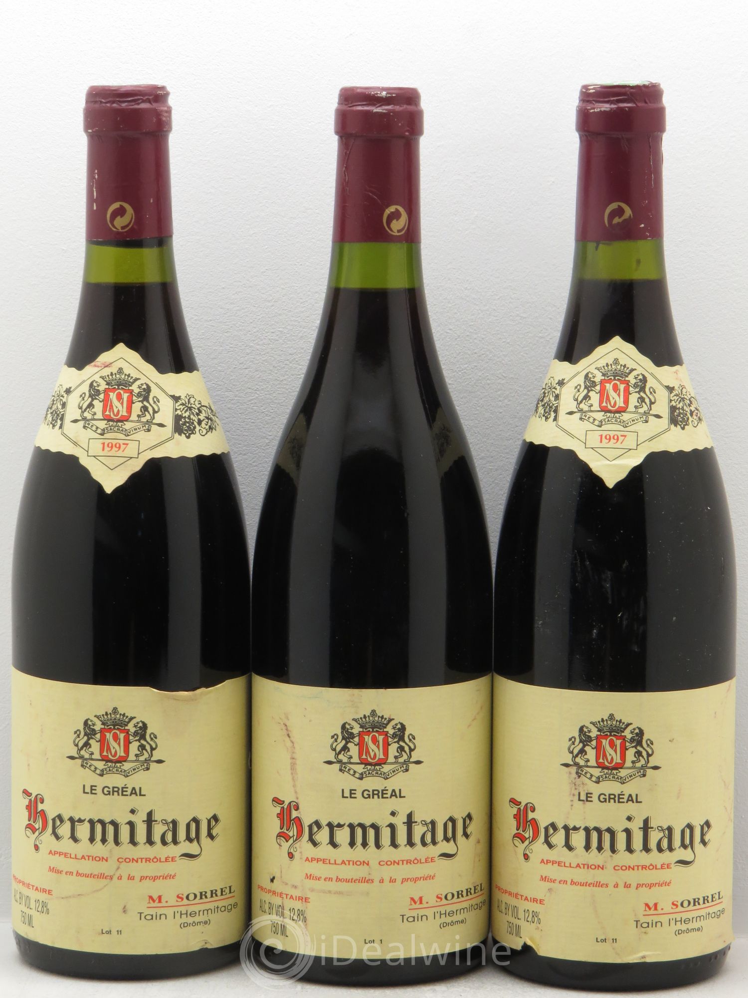Hermitage Le Gréal Marc Sorrel 1997 - Lot de 3 bouteilles - 0