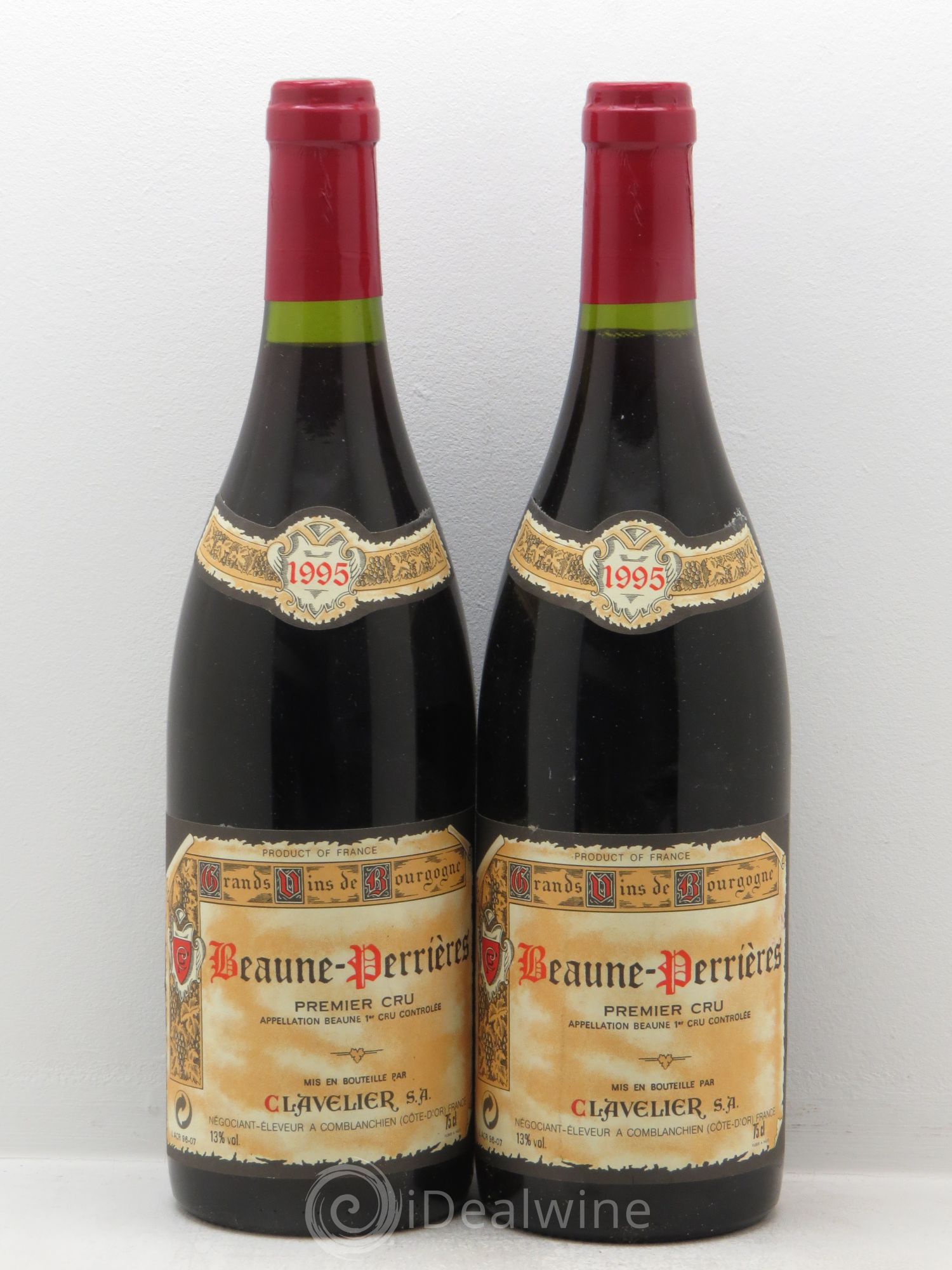 Beaune 1er Cru Clavelier et Fils (sans prix de réserve) 1995 - Posten von 2 Flaschen - 0