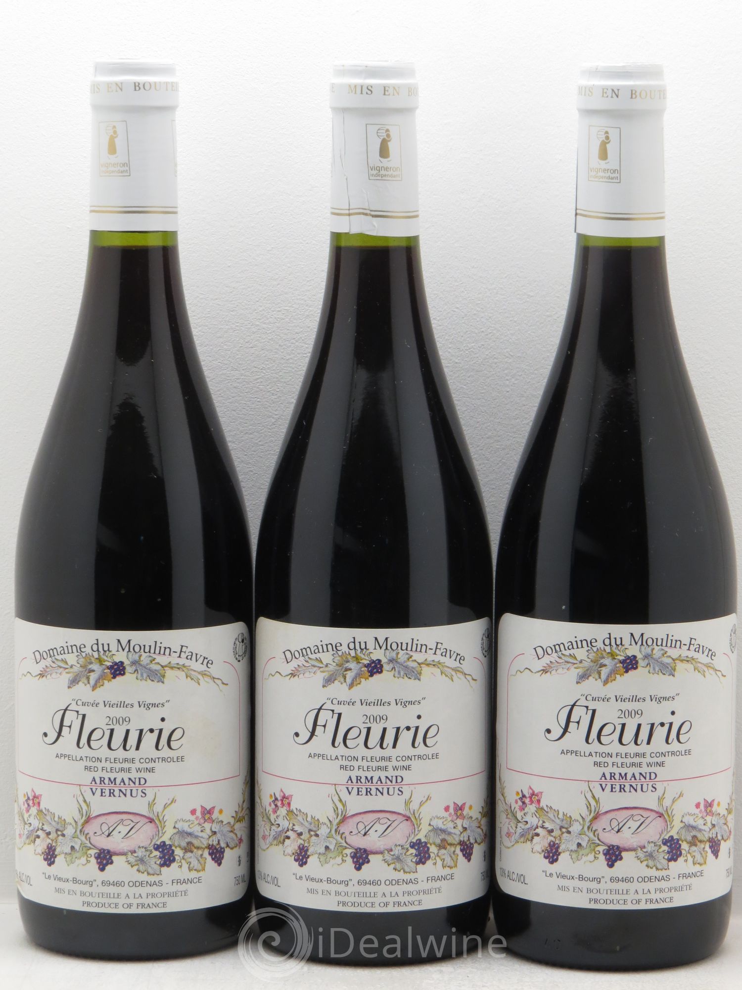 Fleurie Domaine du Moulin Favre Arnaud Vernus "Cuvée Vieille Vigne" (sans prix de réserve) 2009 - Posten von 3 Flaschen - 0