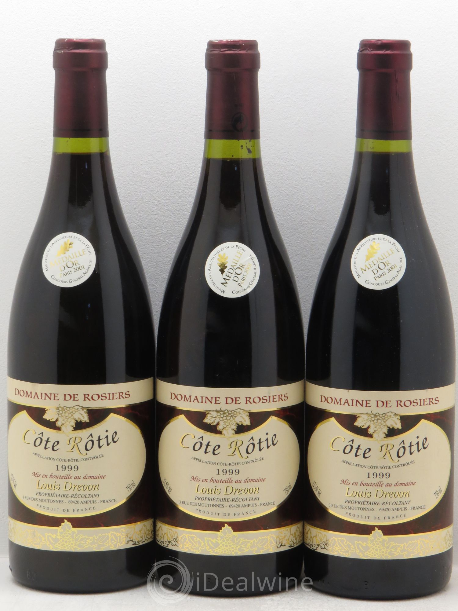 Côte-Rôtie Domaine des Rosiers 1999 - Posten von 3 Flaschen - 0