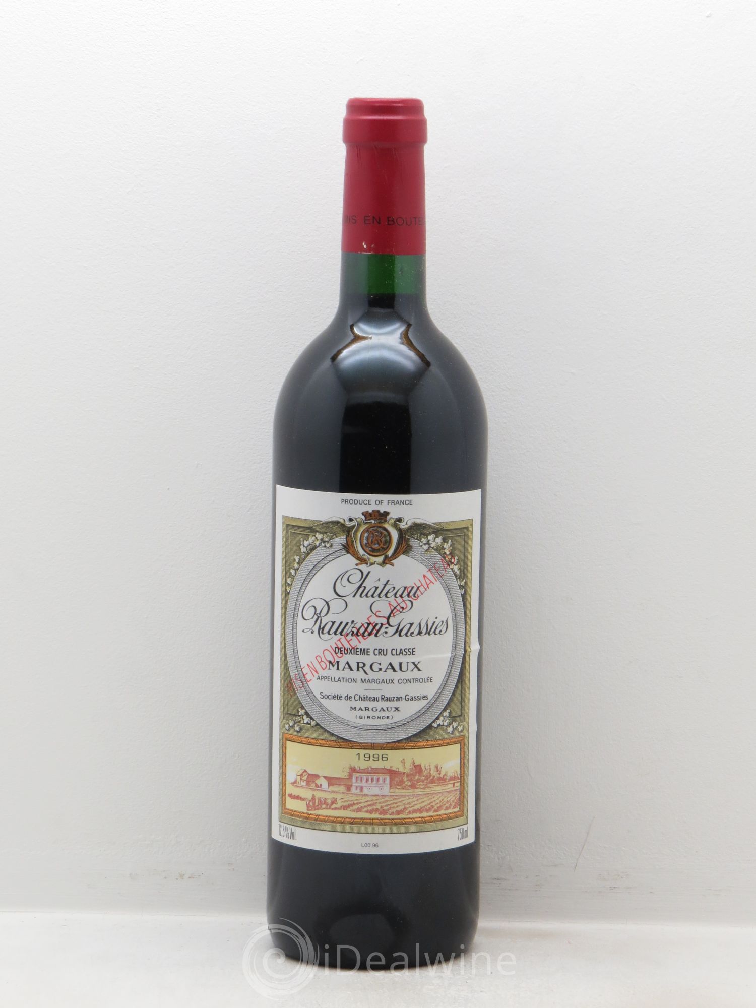 Château Rauzan-Gassies 2ème Grand Cru Classé 1996 - Lot de 12 bouteilles - 0