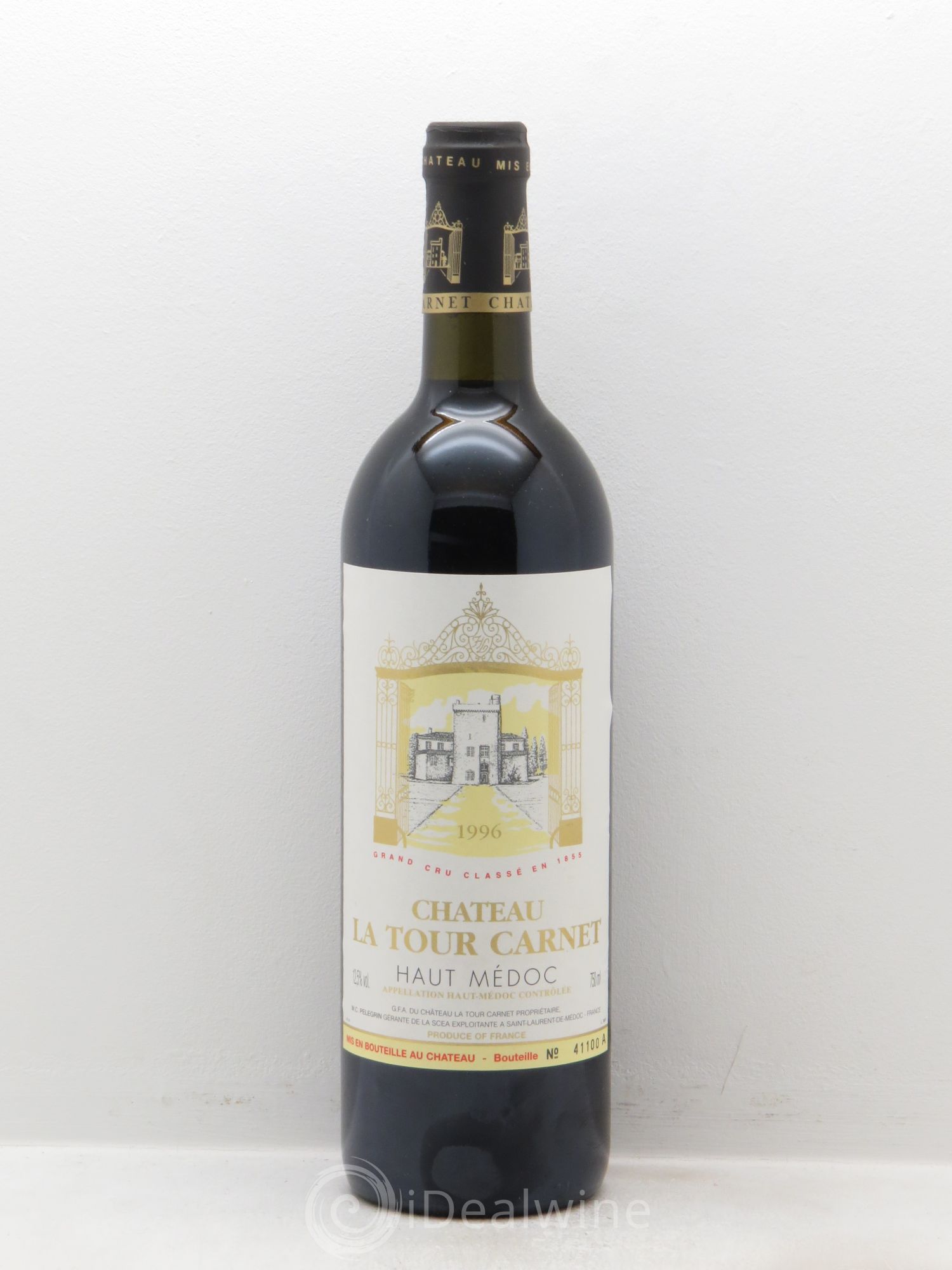 Château la Tour Carnet 4ème Grand Cru Classé 1996 - Lot de 12 bouteilles - 0