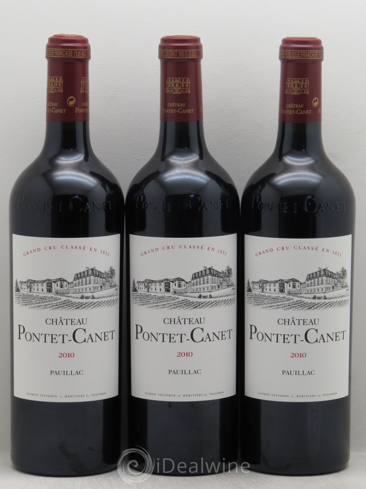 Château Pontet Canet 5ème Grand Cru Classé 2010 - Lot de 3 bouteilles - 0