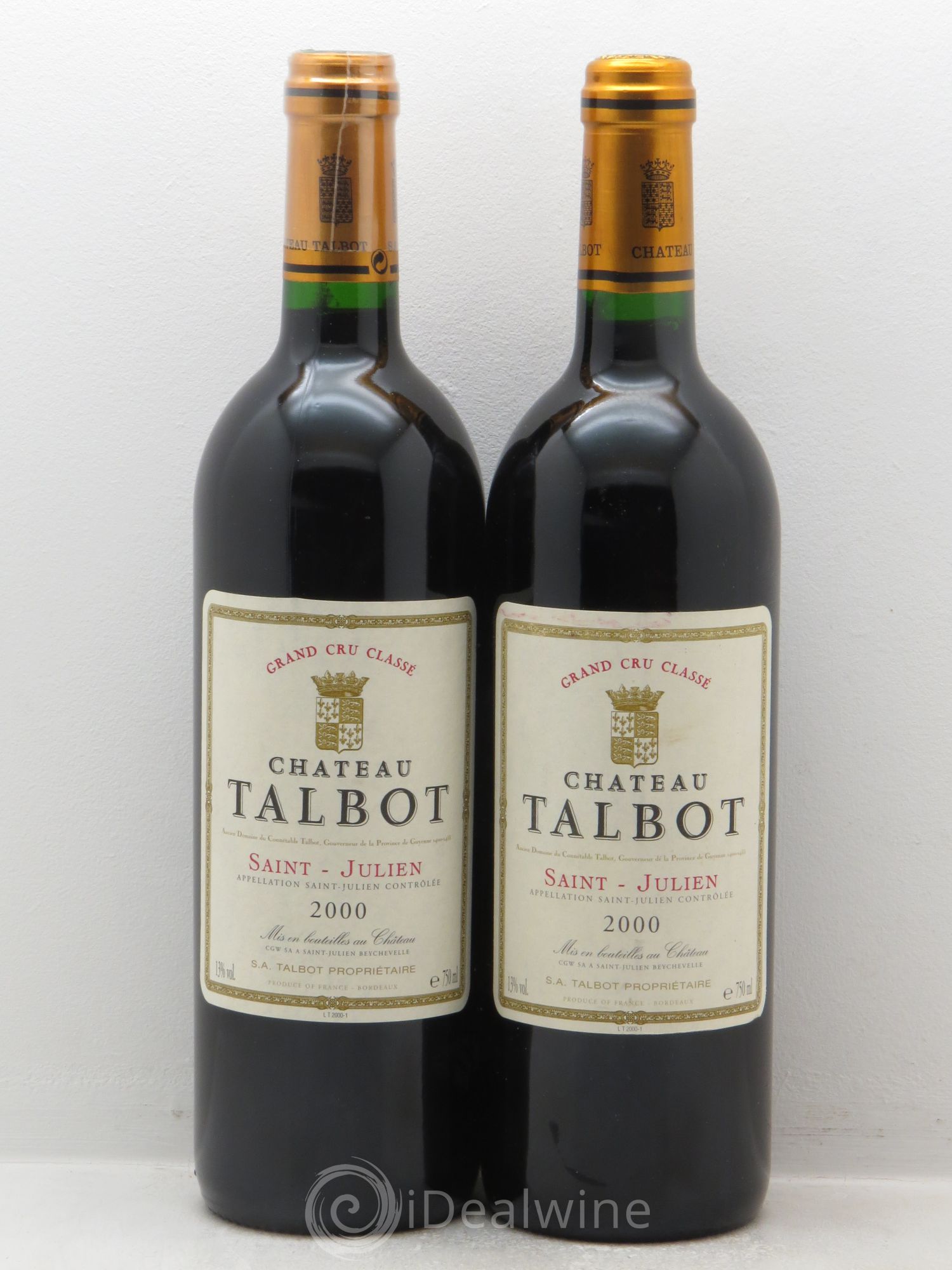 Château Talbot 4ème Grand Cru Classé 2000 - Lot de 2 bouteilles - 0
