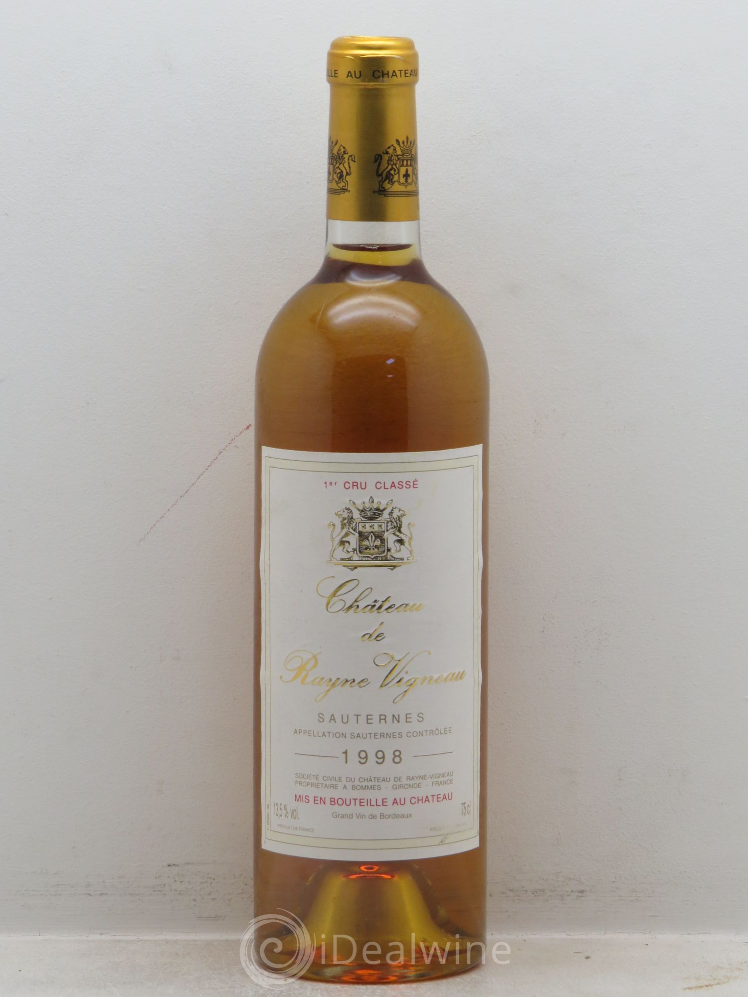 Château de Rayne Vigneau 1er Grand Cru Classé (senza prezzo di riserva) 1998 - Lotto di 1 bottiglia - 0