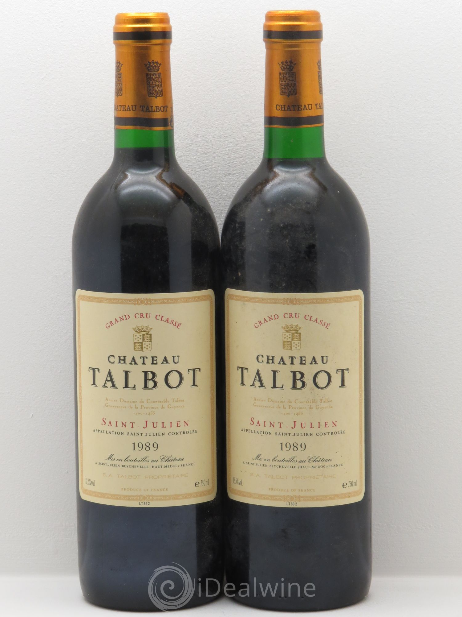 Château Talbot 4ème Grand Cru Classé DEGUST HK JUIN 2015 1989 - Lotto di 2 bottiglie - 0