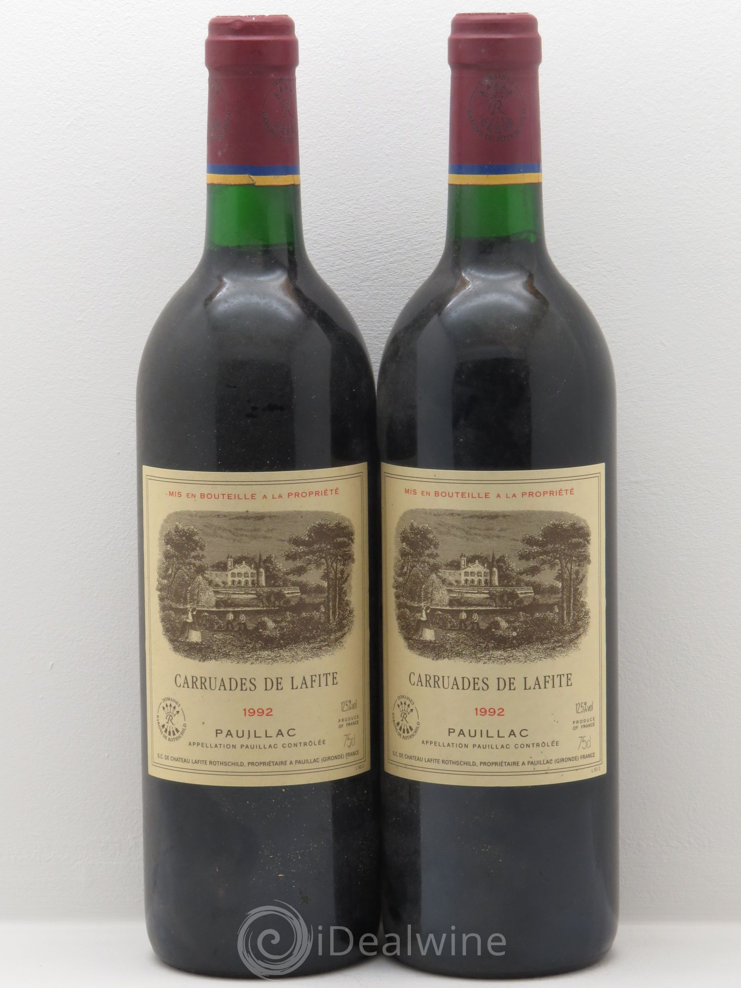 Carruades de Lafite Rothschild Second Vin 1992 - Lot de 2 bouteilles - 0