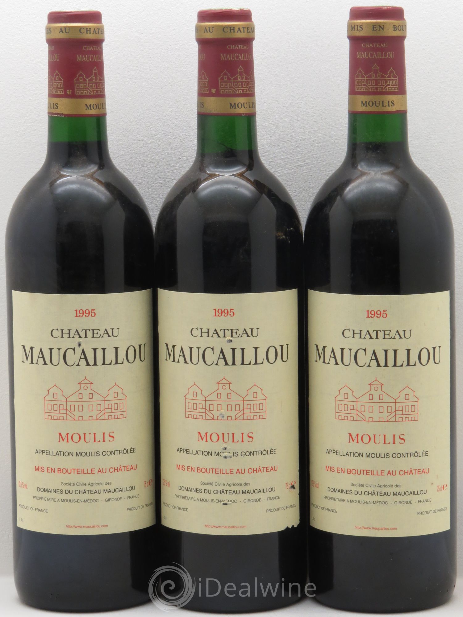 Château Maucaillou 1995 - Lot de 3 bouteilles - 0