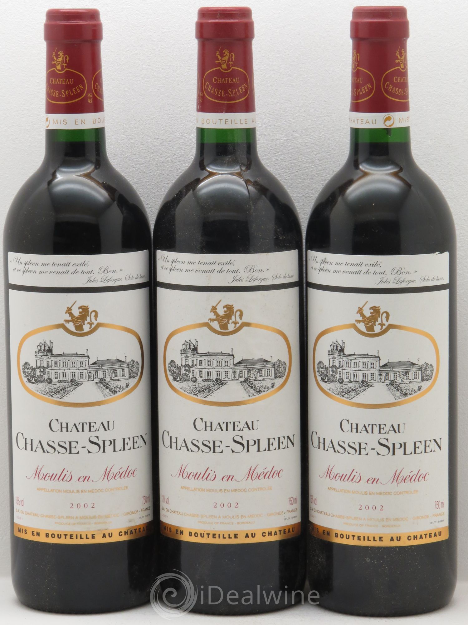 Château Chasse Spleen (sans prix de réserve) 2002 - Lot de 3 bouteilles - 0