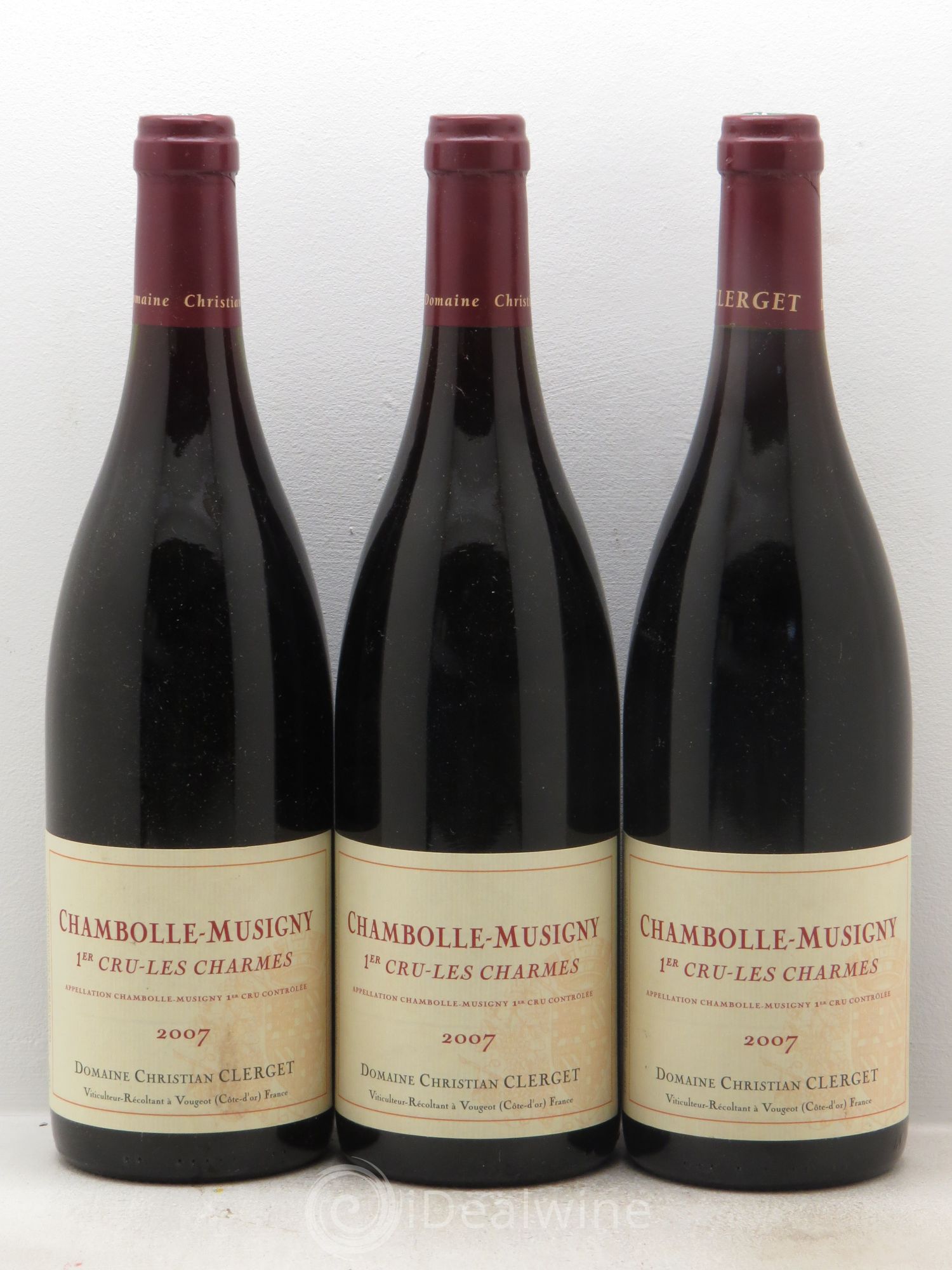 Chambolle-Musigny 1er Cru Les Charmes Christian Clerget 2007 - Lot de 3 bouteilles - 0