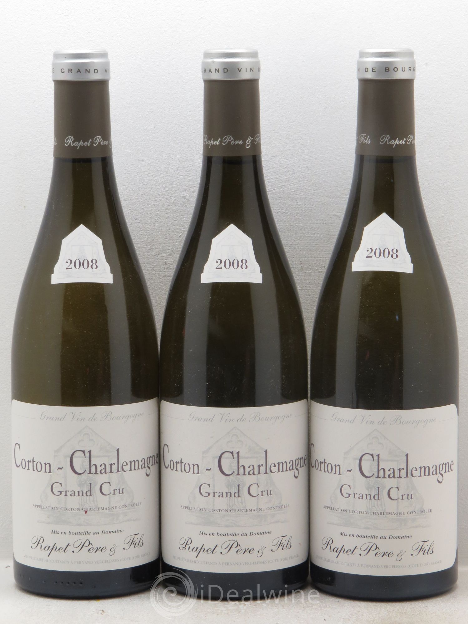 Corton-Charlemagne Grand Cru Rapet Père & Fils 2008 - Lot de 3 bouteilles - 0