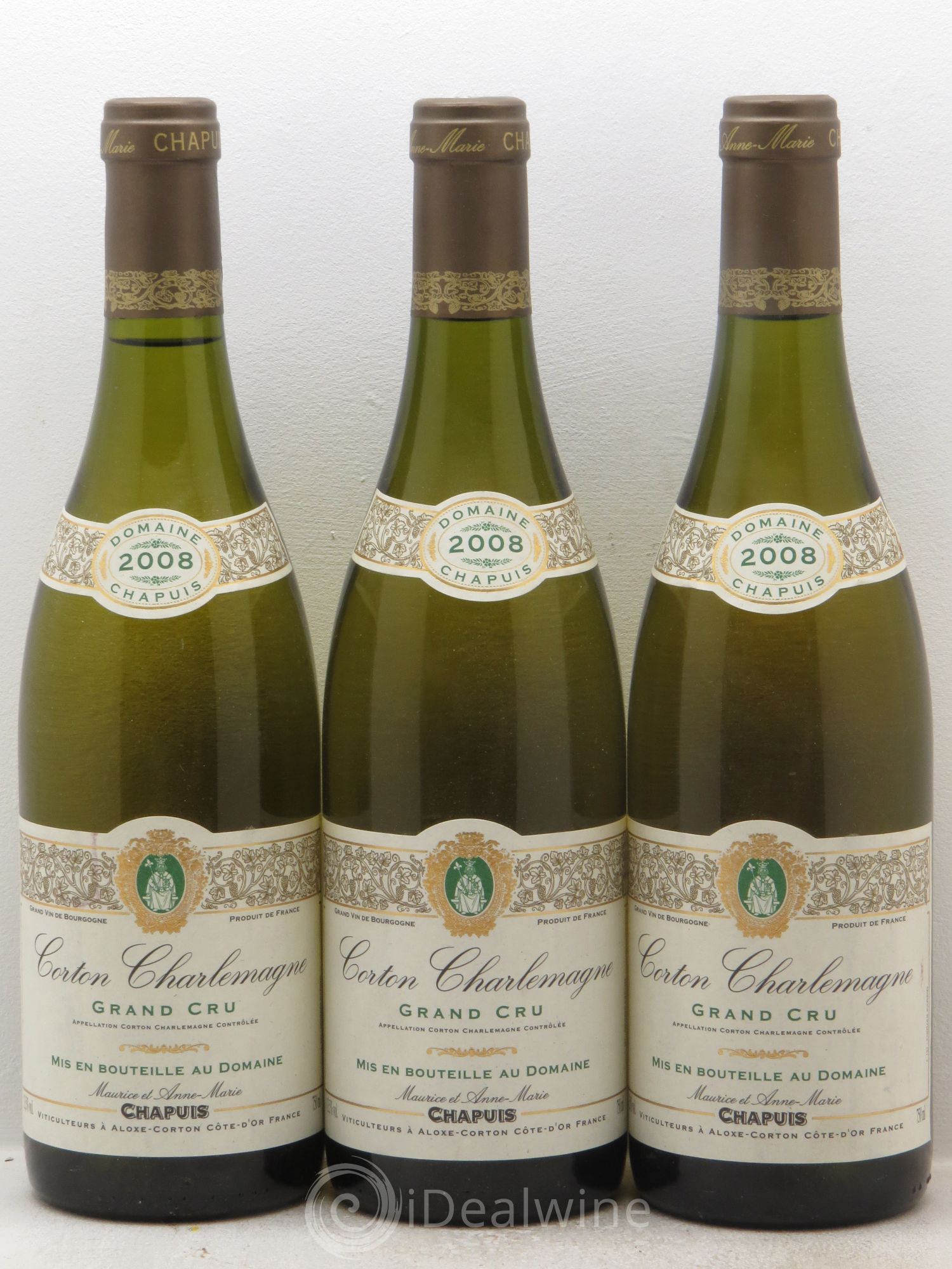 Corton-Charlemagne Grand Cru Domaine Maurice Chapuis 2008 - Lotto di 3 bottiglie - 0
