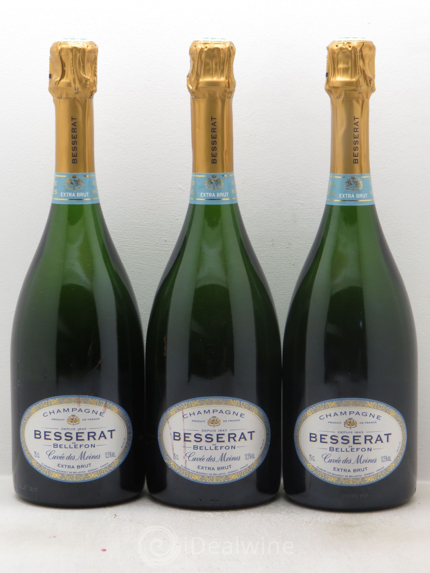 Champagne Besserat de Bellefon Cuvée des Moines Extra Brut (sans prix de réserve) - Posten von 3 Flaschen - 0