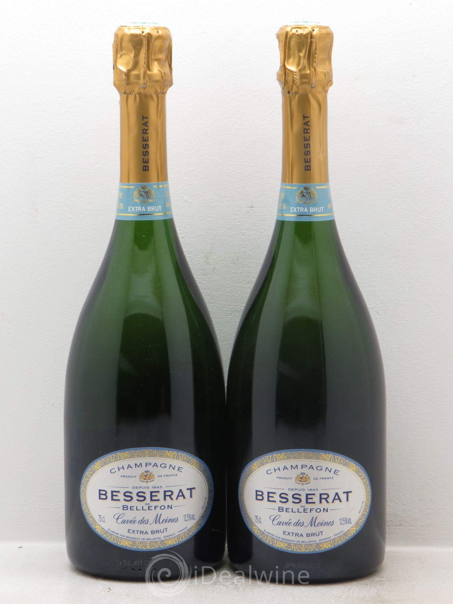 Champagne Besserat de Bellefon Cuvée des Moines Extra Brut DESGUT SINGAPOUR JUIN 2015 - Posten von 2 Flaschen - 0