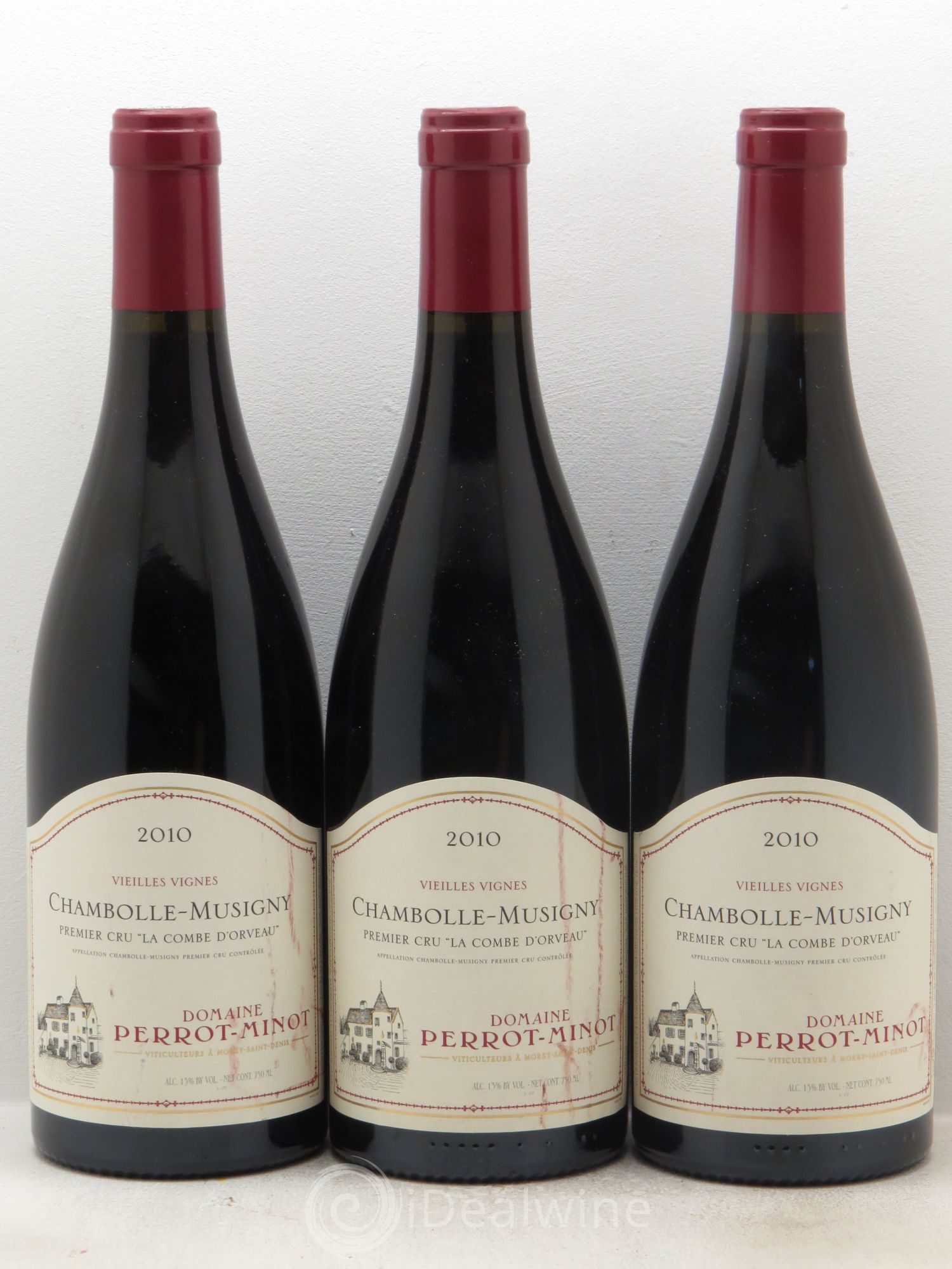 Chambolle-Musigny 1er Cru La Combe d'Orveau Vieilles Vignes Perrot-Minot 2010 - Lot de 3 bouteilles - 0
