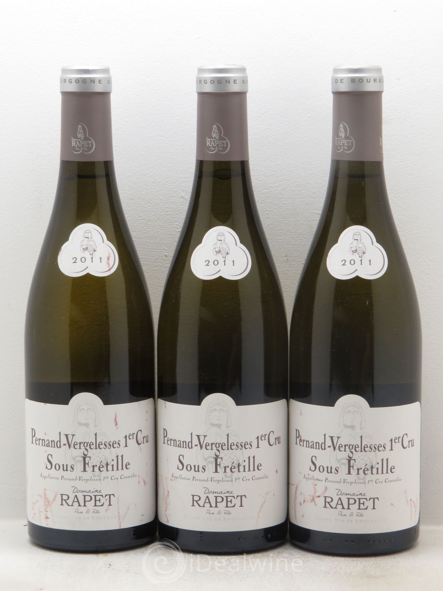 Pernand-Vergelesses 1er Cru Sous Frétille Domaine Rapet (sans prix de réserve) 2011 - Posten von 3 Flaschen - 0