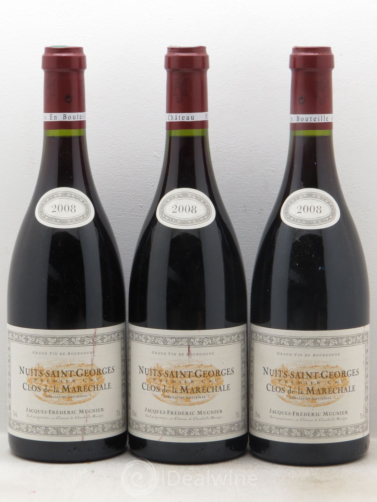 Nuits-Saint-Georges 1er Cru Clos de La Maréchale Jacques-Frédéric Mugnier 2008 - Lot de 3 bouteilles - 0