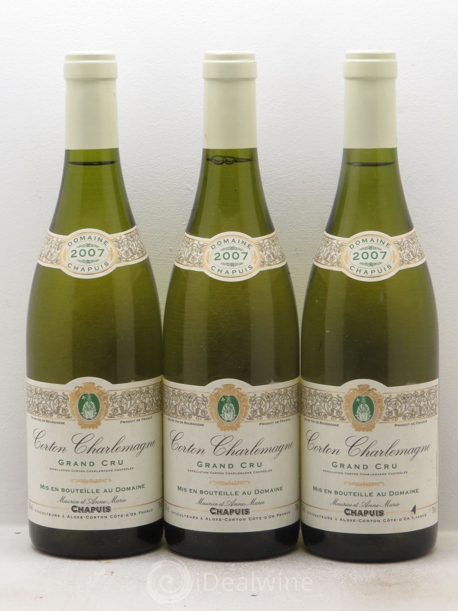 Corton-Charlemagne Grand Cru Domaine Maurice Chapuis 2007 - Posten von 3 Flaschen - 0