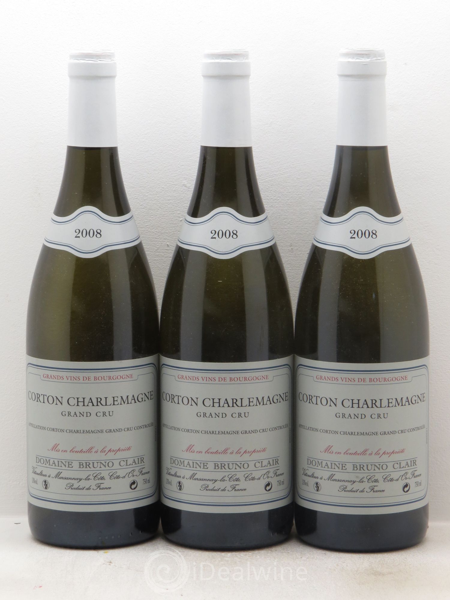 Corton-Charlemagne Grand Cru Bruno Clair (Domaine) 2008 - Lot de 3 bouteilles - 0