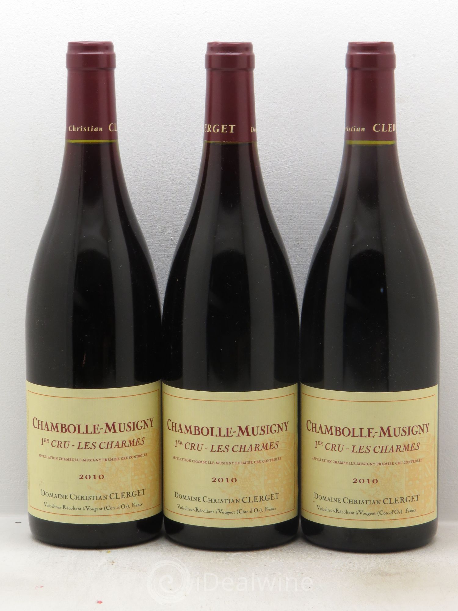 Chambolle-Musigny 1er Cru Les Charmes Christian Clerget (sans prix de réserve) 2010 - Lot de 3 bouteilles - 0