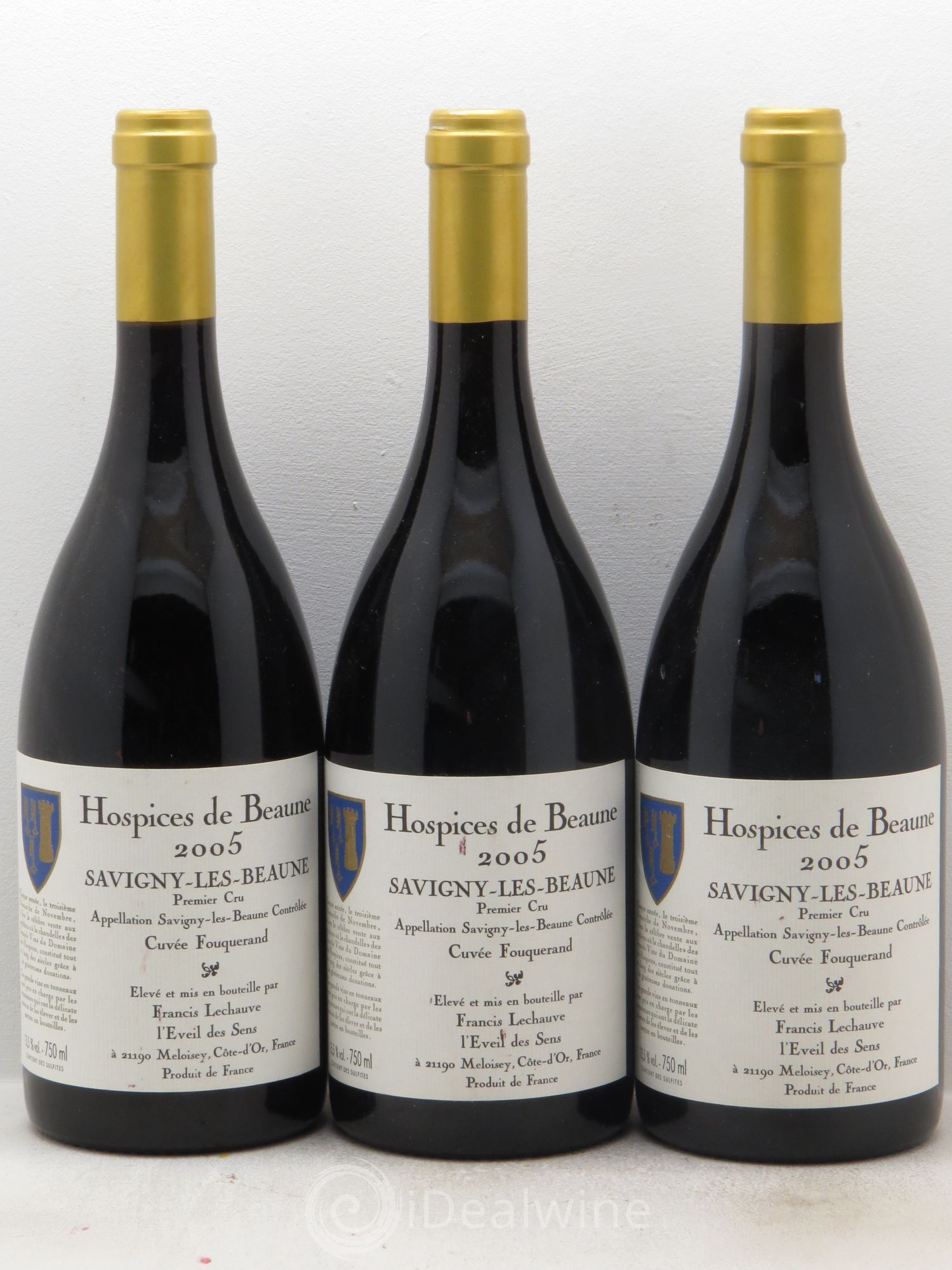 Savigny-lès-Beaune 1er Cru "Hospices de Beaune Fouquerand" Domaine Francis Lechauve 2005 - Posten von 3 Flaschen - 0