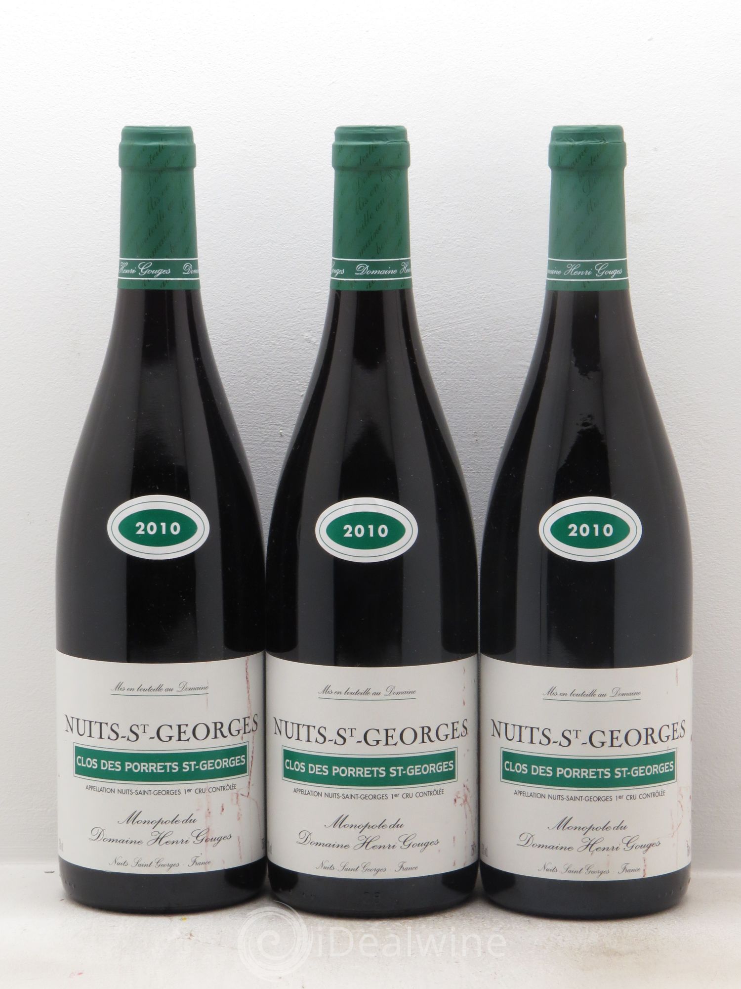 Nuits-Saint-Georges 1er Cru Clos des Porrets St Georges Henri Gouges 2010 - Posten von 3 Flaschen - 0