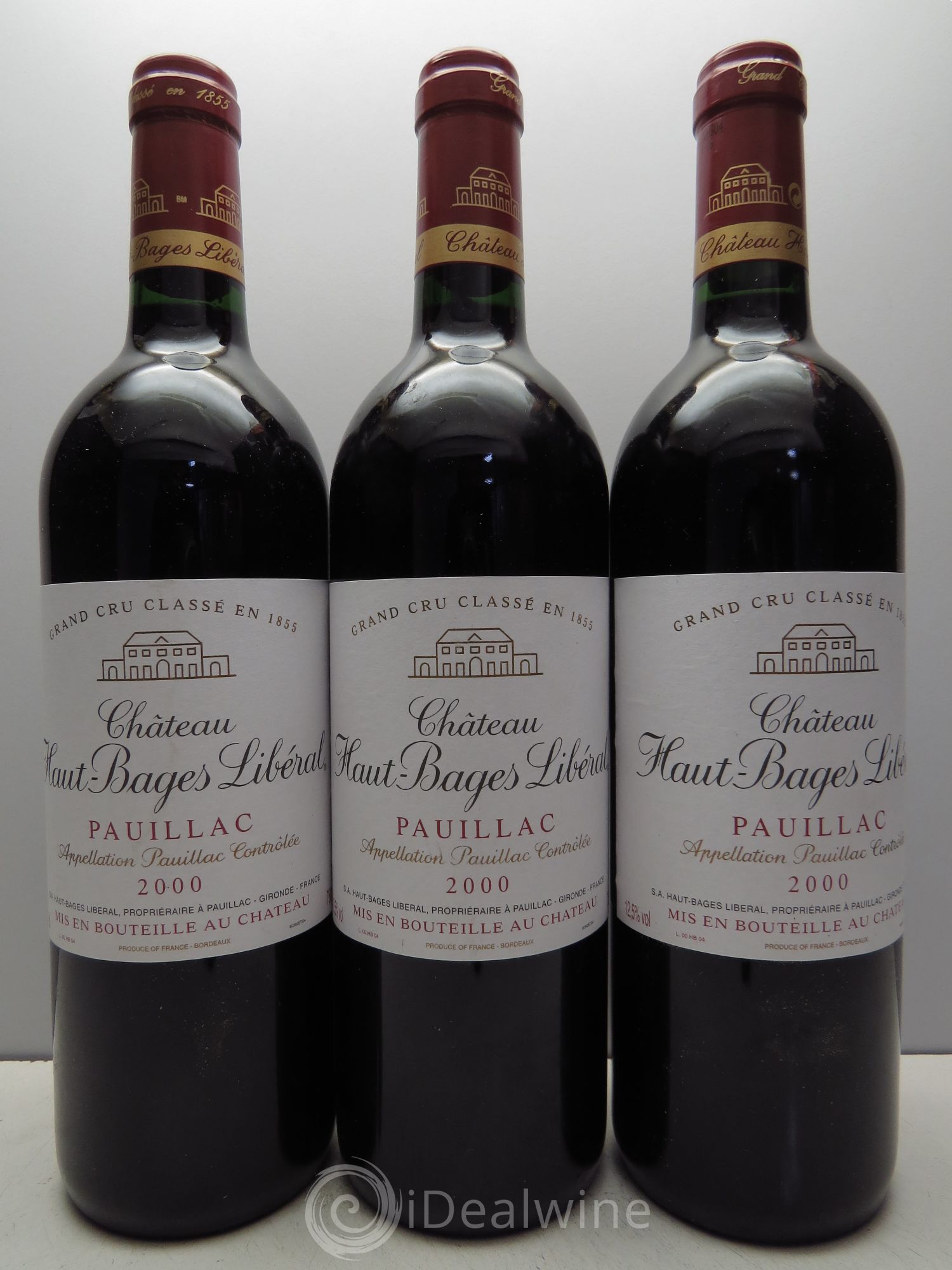 Château Haut Bages Libéral 5ème Grand Cru Classé 2000 - Lot de 3 bouteilles - 0