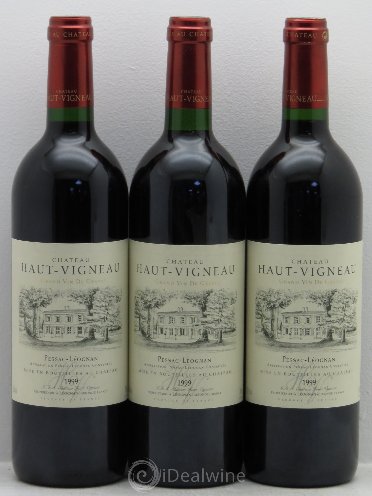 Pessac-Léognan Château Haut Vigneau 1999 - Lot de 3 bouteilles - 0