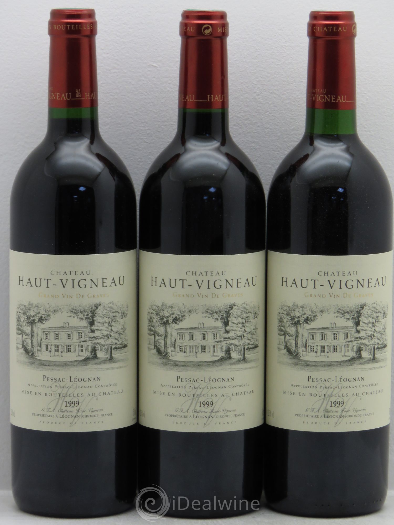 Pessac-Léognan Château Haut Vigneau 1999 - Lot de 3 bouteilles - 0