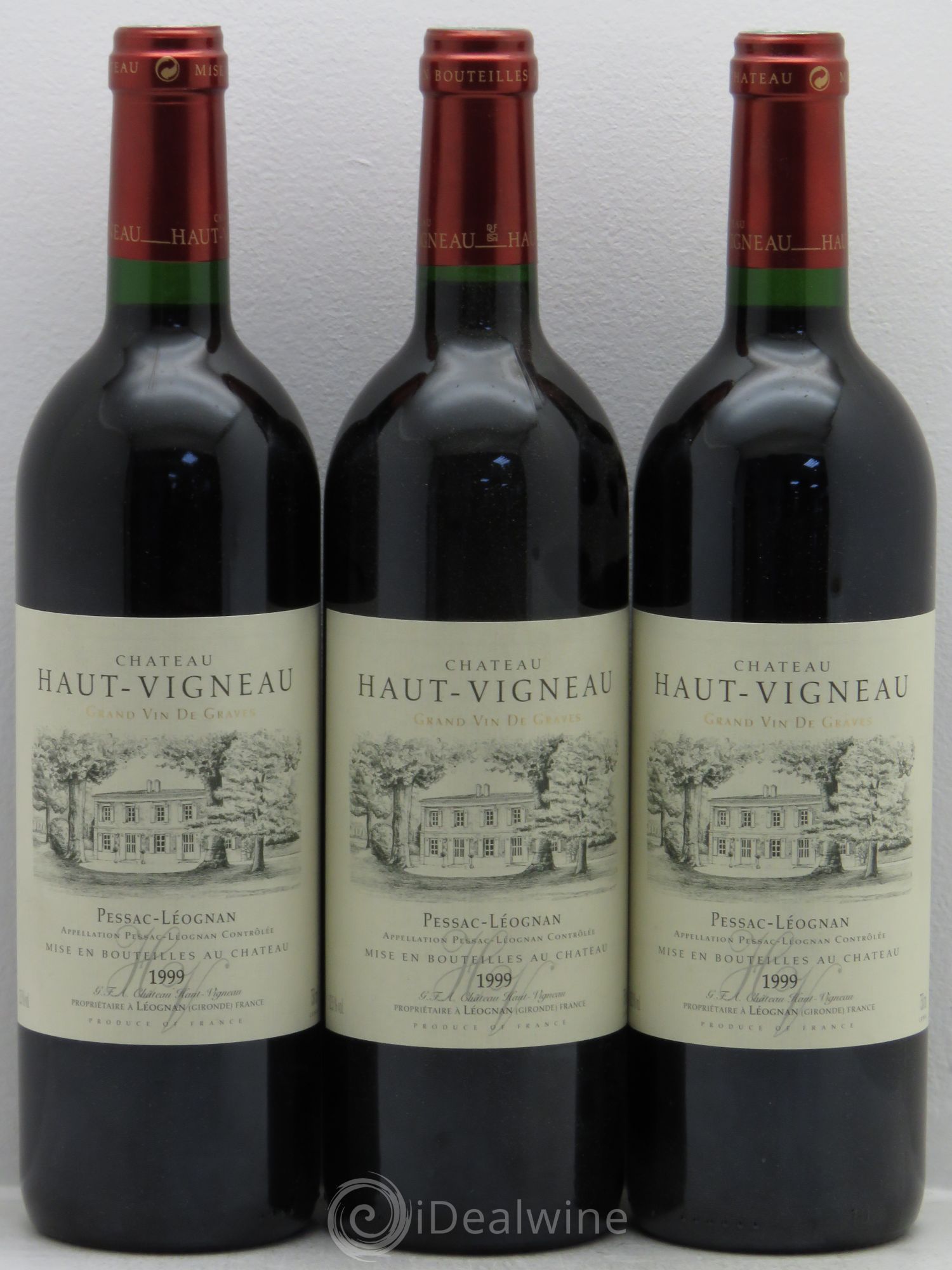 Pessac-Léognan Château Haut Vigneau 1999 - Lot de 3 bouteilles - 0