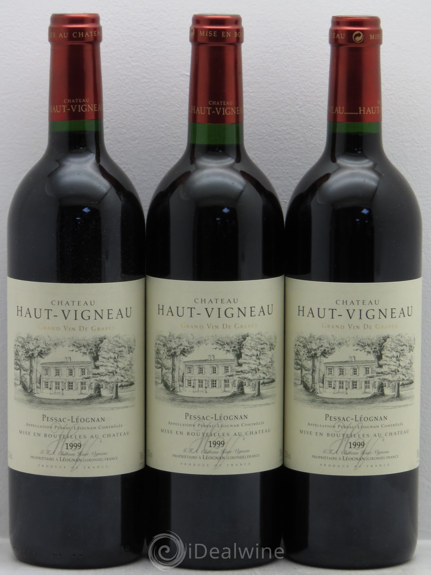 Pessac-Léognan Château Haut Vigneau 1999 - Lot de 3 bouteilles - 0