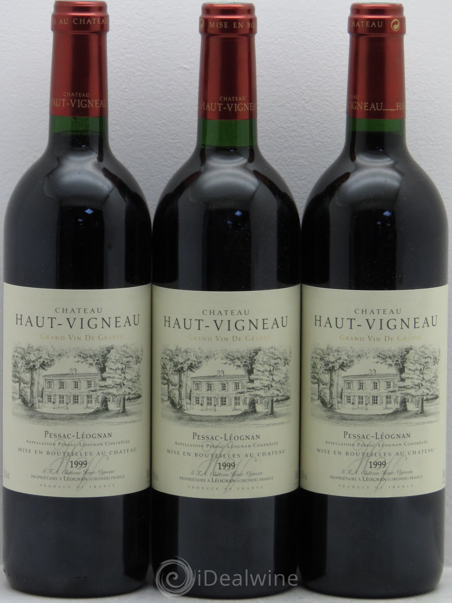 Pessac-Léognan Château Haut Vigneau 1999 - Lot de 3 bouteilles - 0
