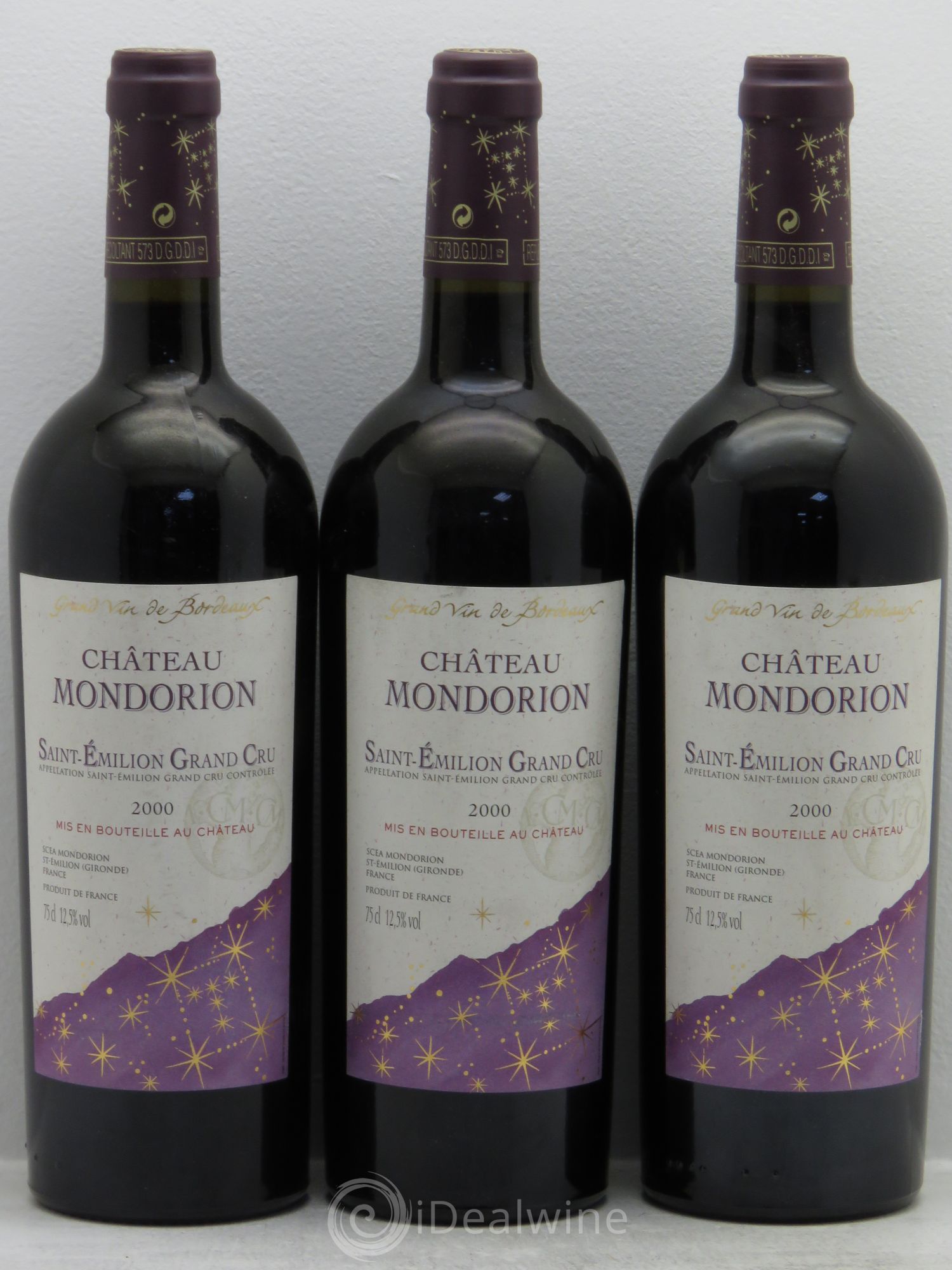 Saint-Émilion Château Mondorion 2000 - Lot de 3 bouteilles - 0