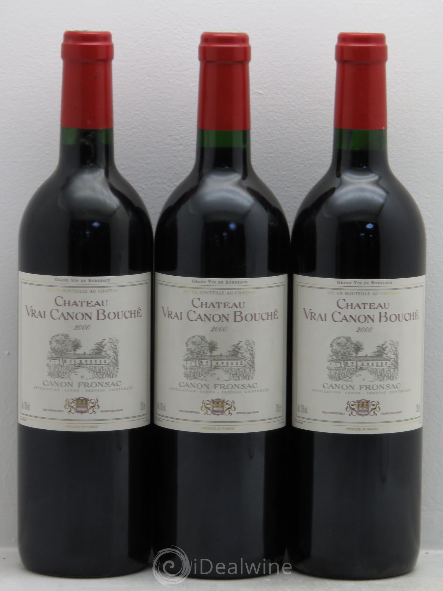 Canon-Fronsac Château Vrai Canon Bouché 2000 - Lot de 3 bouteilles - 0