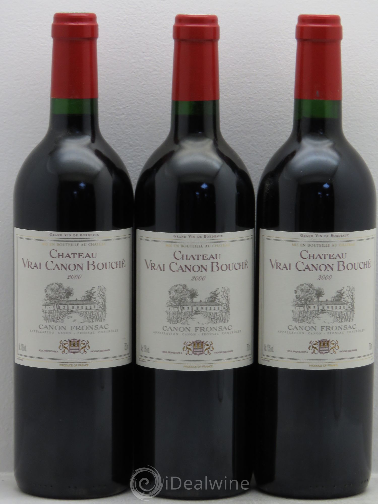 Canon-Fronsac Château Vrai Canon Bouché 2000 - Lot de 3 bouteilles - 0