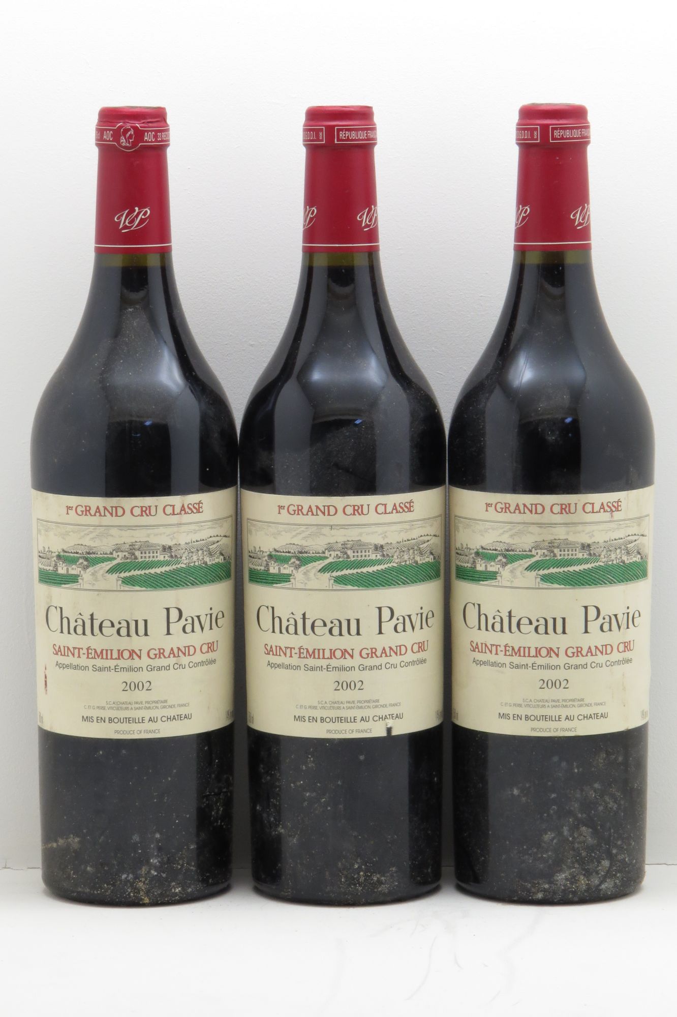 Château Pavie 1er Grand Cru Classé A 2002 - Lot de 3 bouteilles - 0