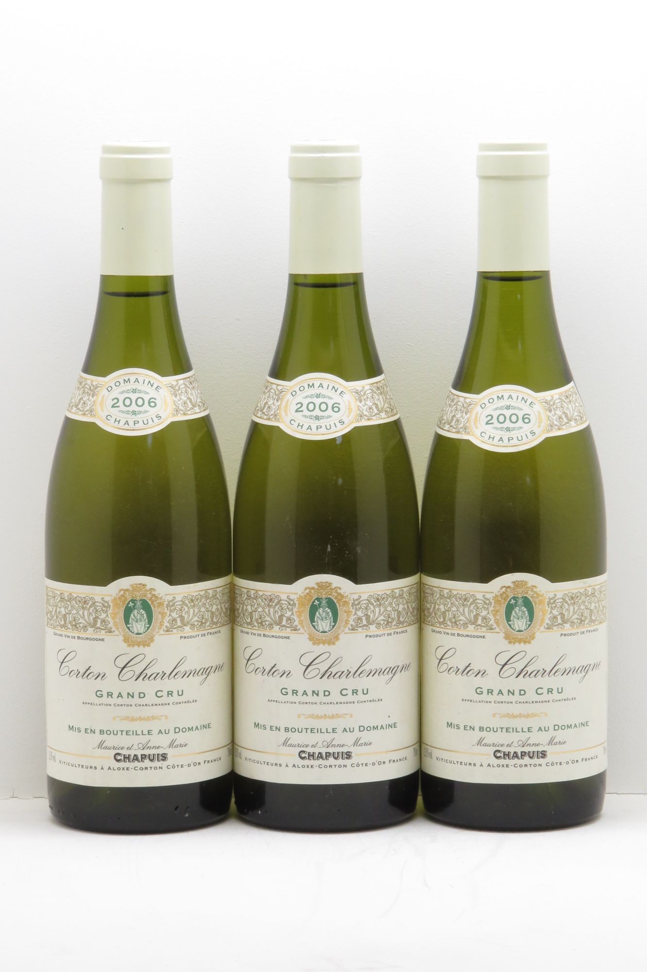 Corton-Charlemagne Grand Cru Maurice Chapuis 2006 - Posten von 3 Flaschen - 0