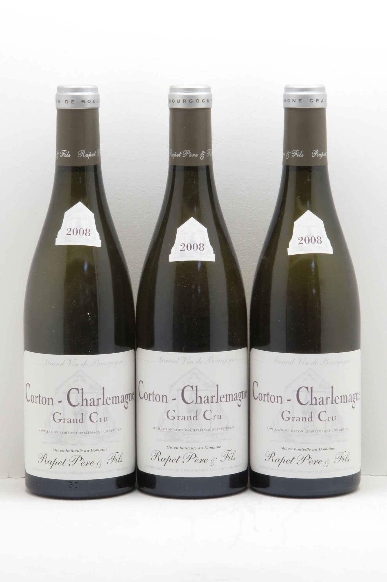 Corton-Charlemagne Grand Cru Rapet Père & Fils 2008 - Lot de 3 bouteilles - 0