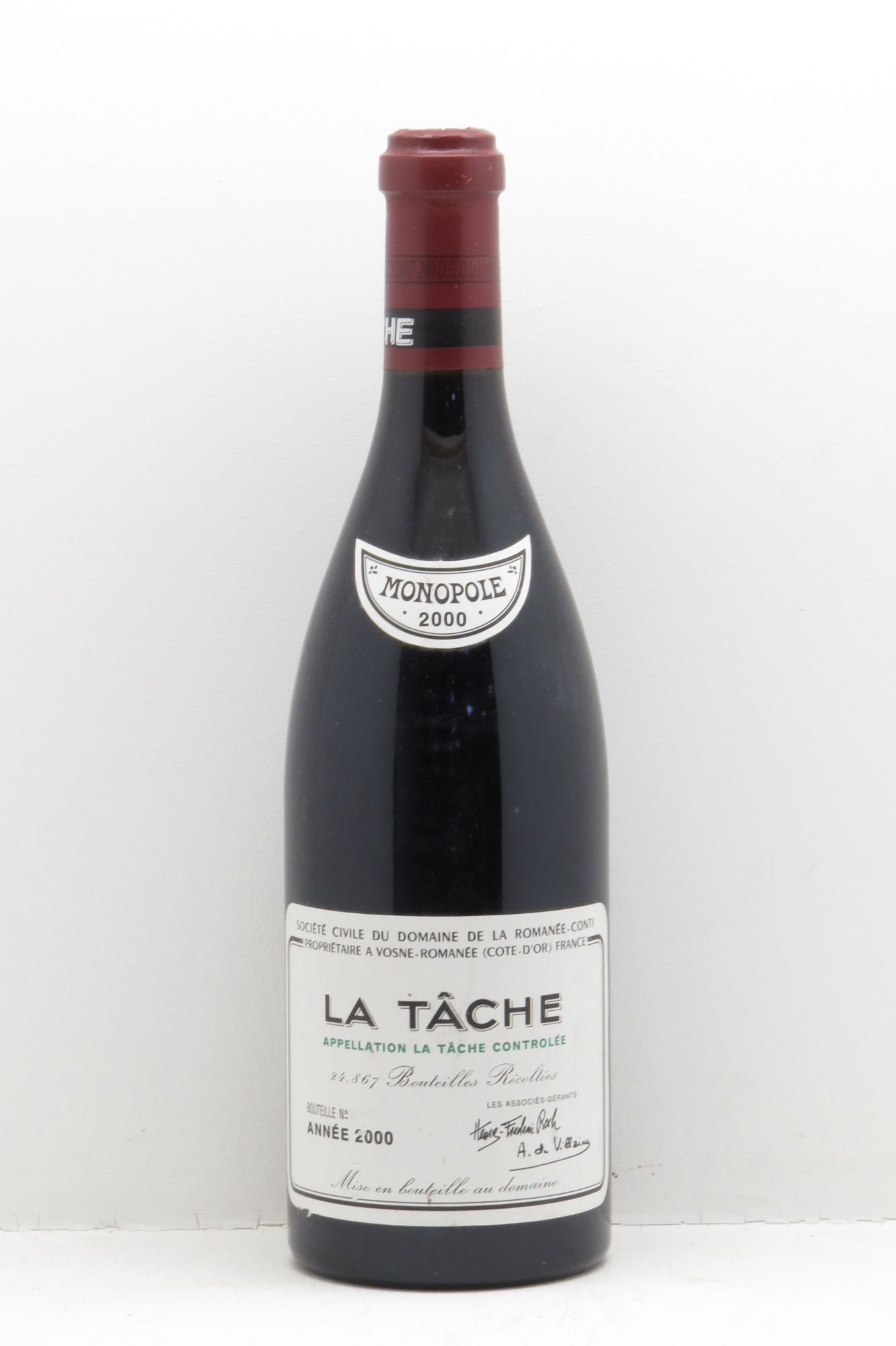 La Tâche Grand Cru Domaine de la Romanée-Conti 2000 - Lot de 1 bouteille - 0