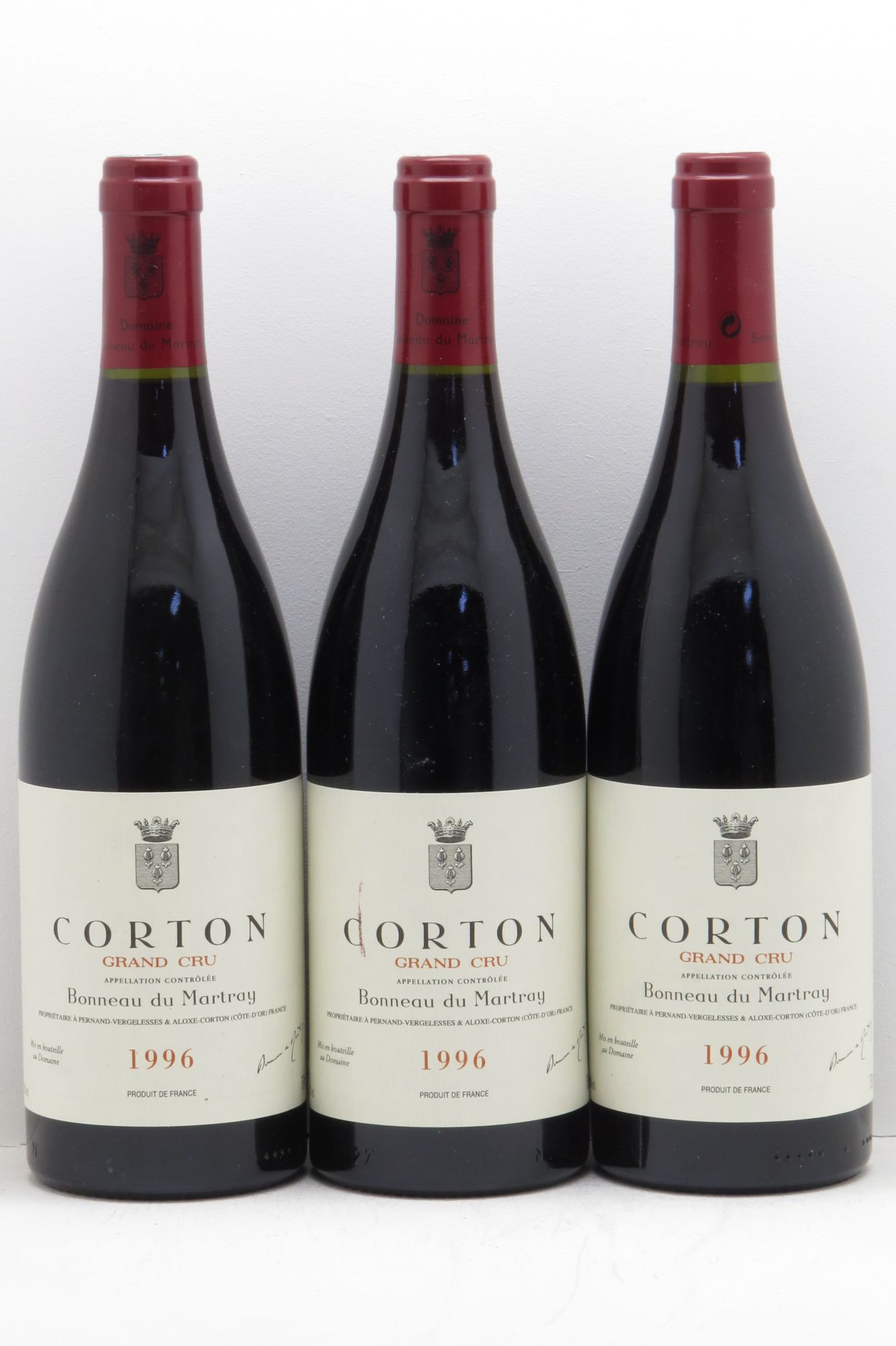 Corton Grand Cru Bonneau du Martray (Domaine) 1996 - Lot de 3 bouteilles - 0