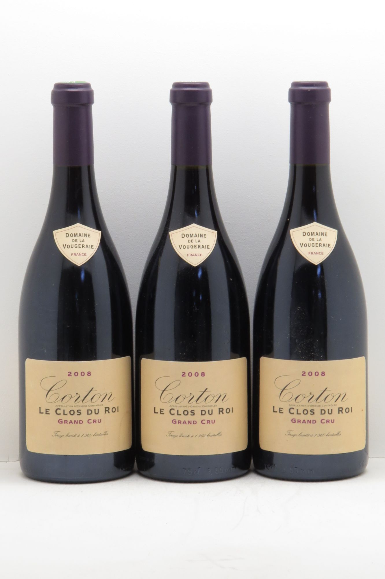 Corton Grand Cru Domaine de la Vougeraie 2008 - Posten von 3 Flaschen - 0