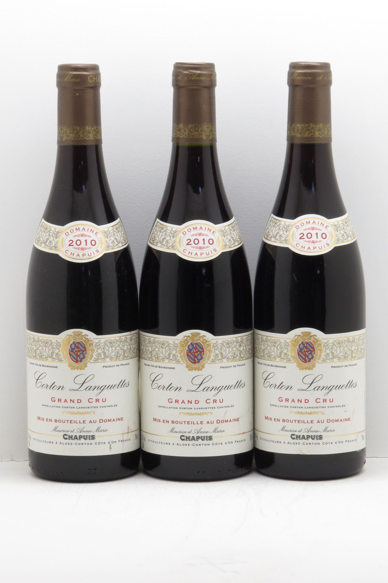 Corton Grand Cru Maurice Chapuis (sans prix de réserve - no reserve) 2010 - Posten von 3 Flaschen - 0