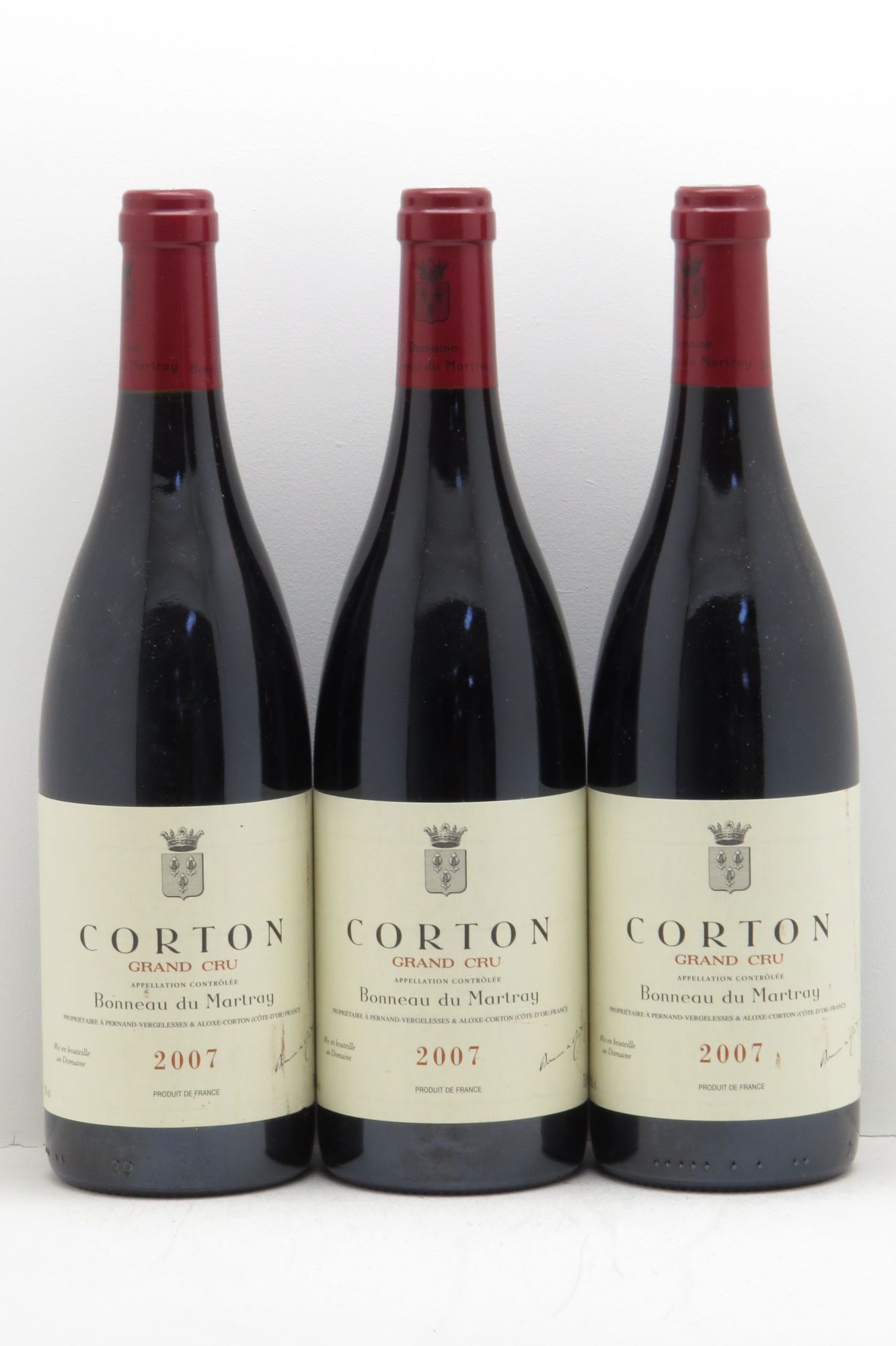 Corton Grand Cru Bonneau du Martray (Domaine) 2007 - Lot de 3 bouteilles - 0