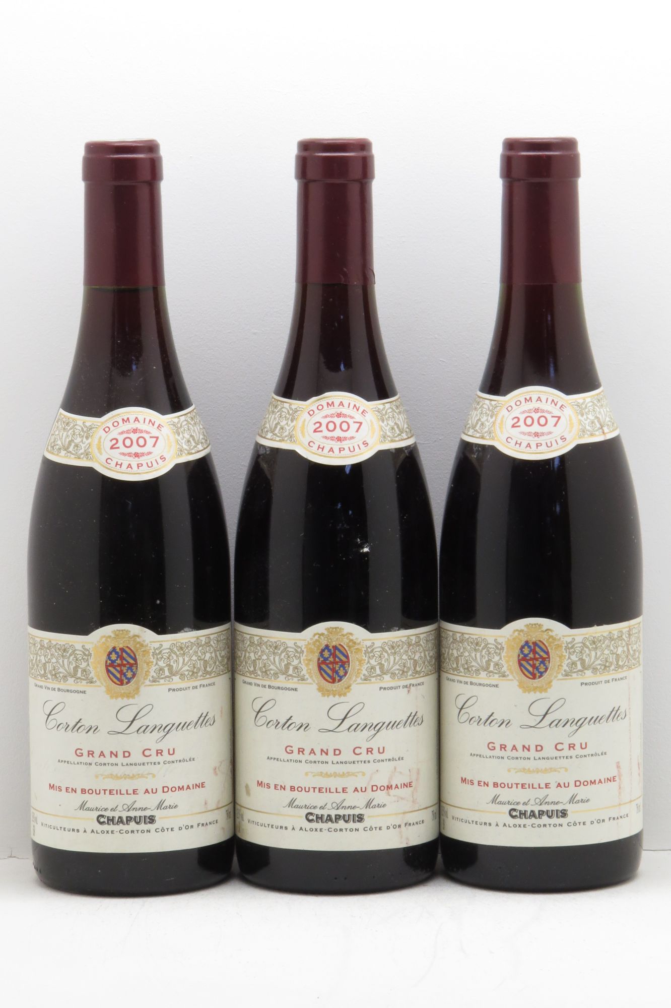 Corton Grand Cru Maurice Chapuis (sans prix de réserve - no reserve) 2007 - Posten von 3 Flaschen - 0