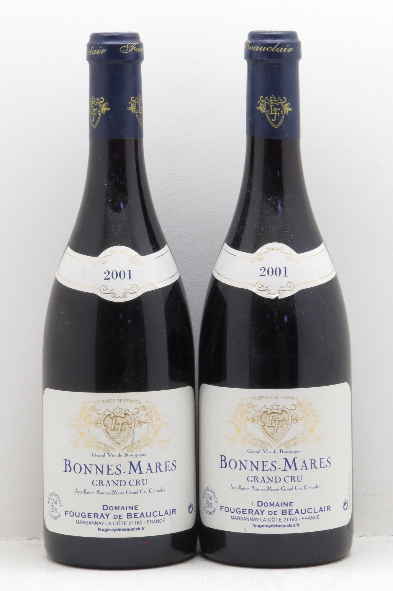 Bonnes-Mares Grand Cru Fougeray de Beauclair 2001 - Lot de 2 bouteilles - 0