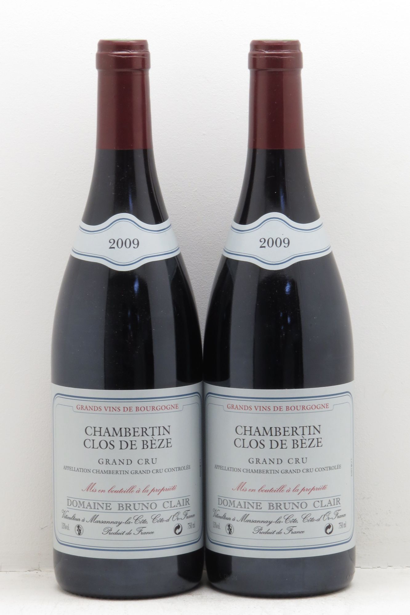 Chambertin Clos de Bèze Grand Cru Bruno Clair (Domaine) 2009 - Lot de 2 bouteilles - 0