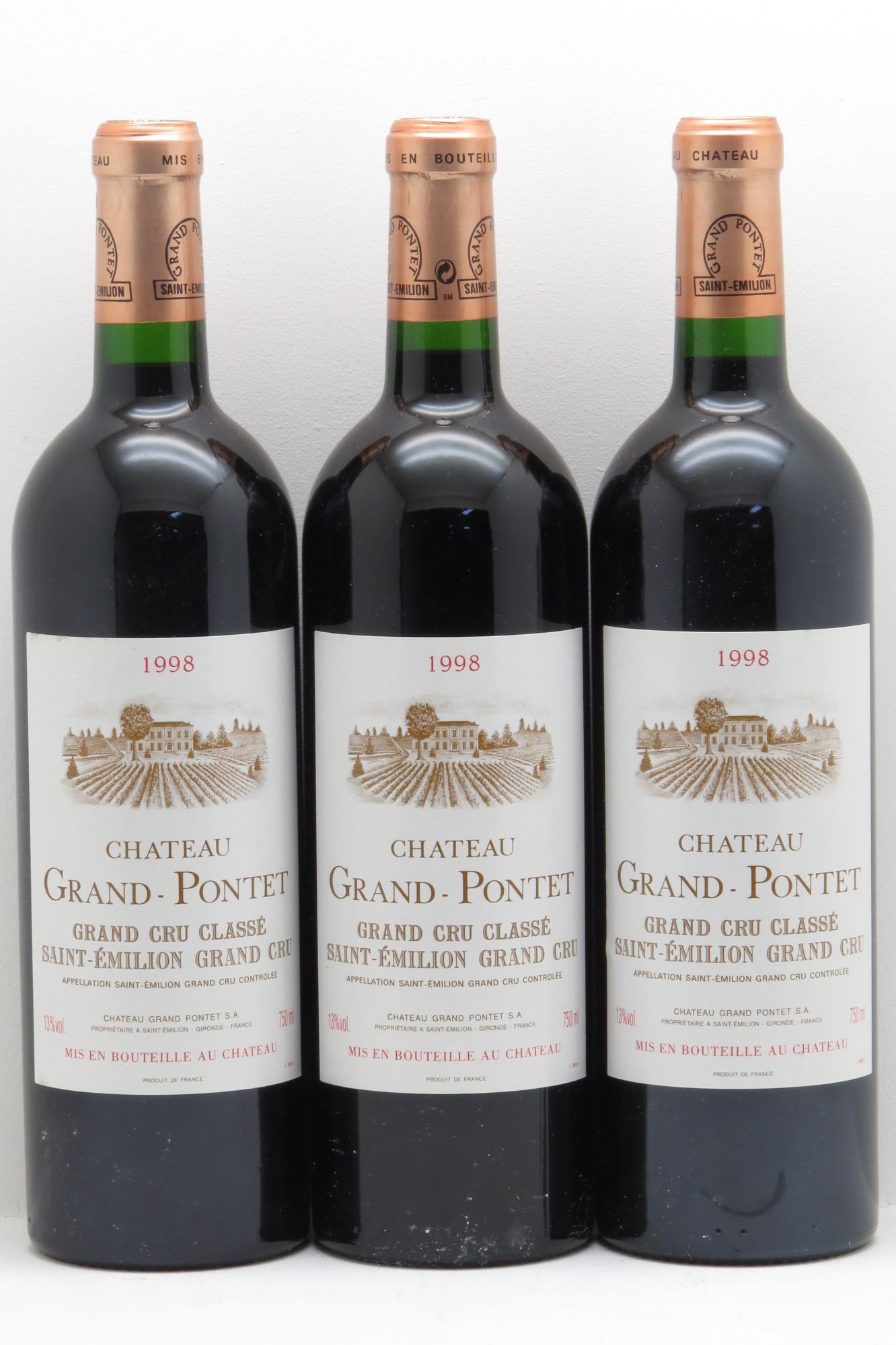 Château Grand Pontet Grand Cru Classé (sans prix de réserve - no reserve) 1998 - Posten von 3 Flaschen - 0